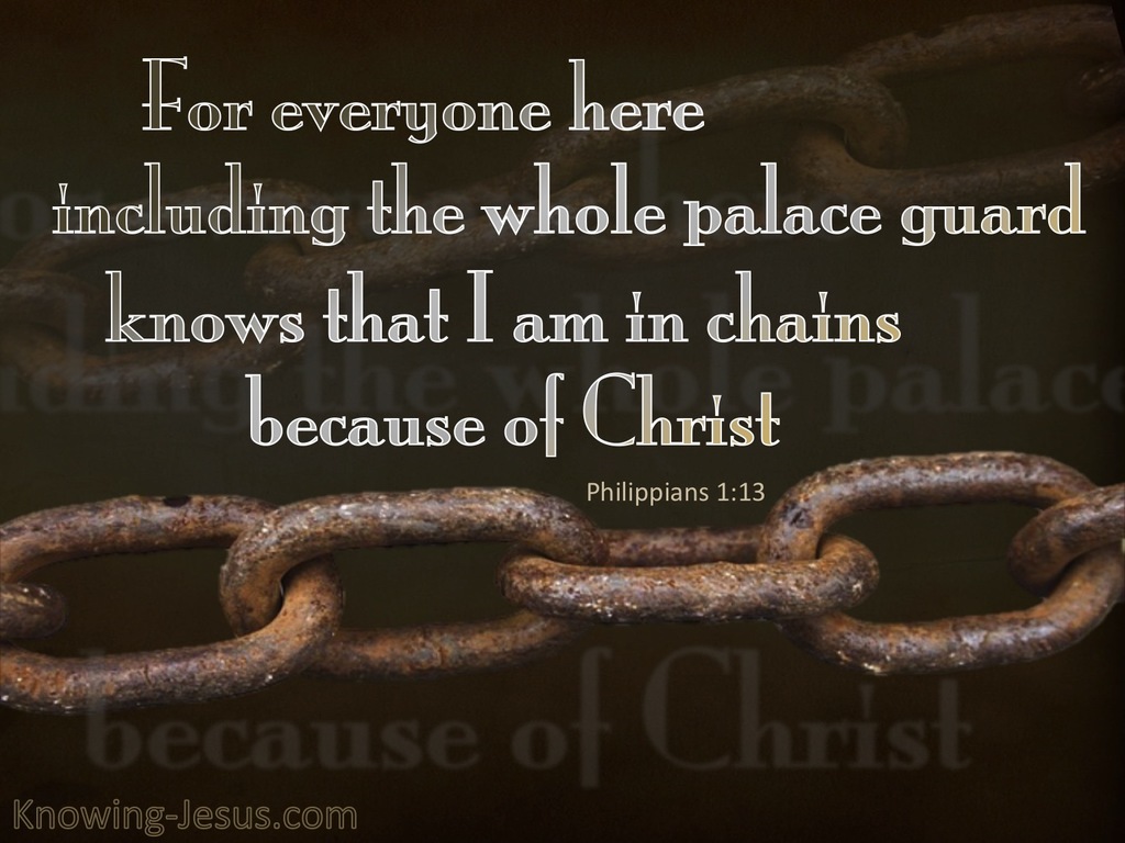 Philippians 1:13 In Chains For Christ (gray)